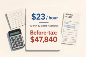$23 an Hour Is How Much a Year? ($47,840 Before & After Tax)