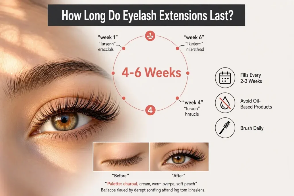 How Long Do Eyelash Extensions Last? (4-6 Weeks, Fills & Care Tips)
